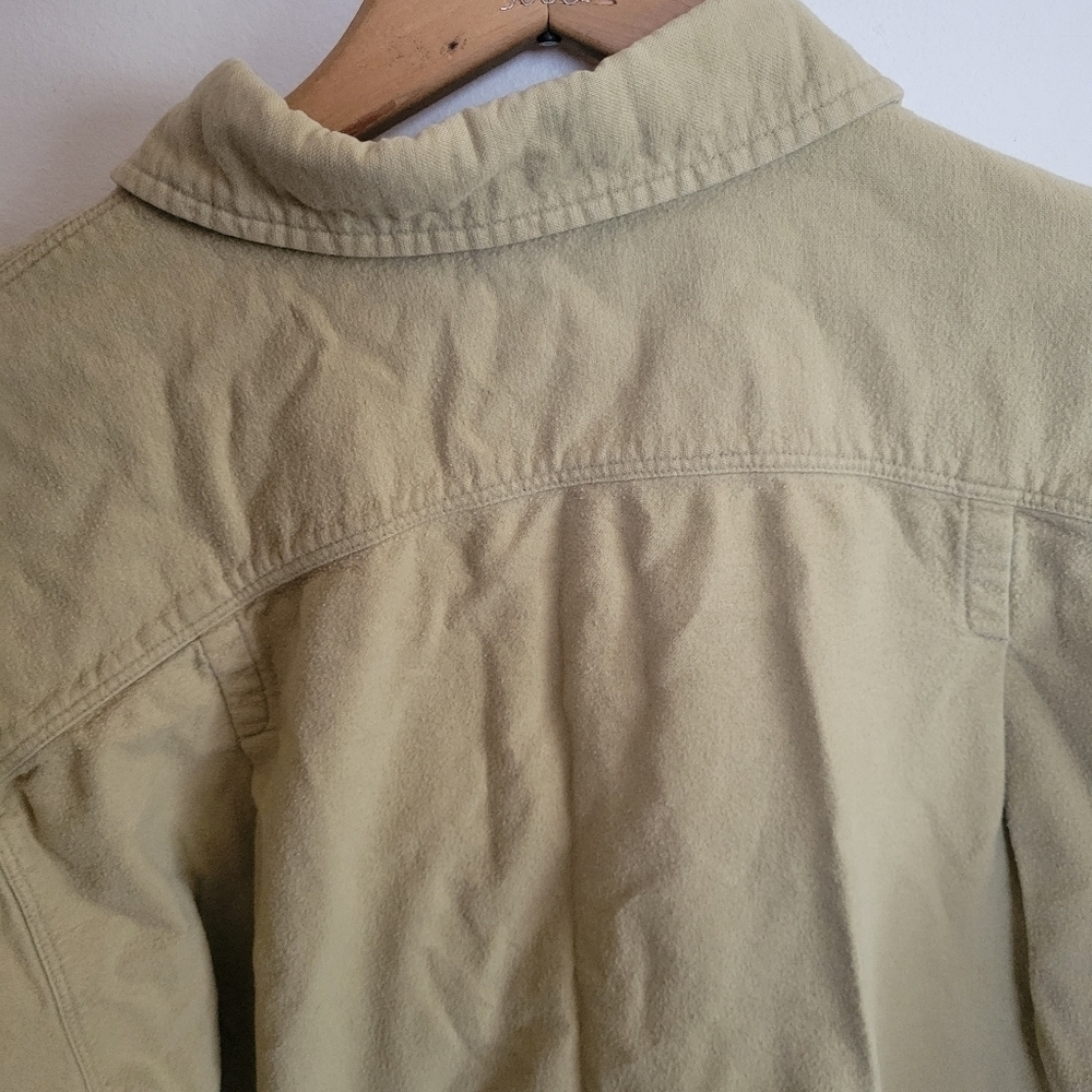 Allegheny Trail Long Sleeve Button Down Cotton Flannel Tan Olive XL Extra Large - Picture 7 of 7
